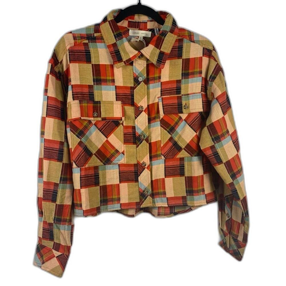 Gilded Intent Boyfriend Flannel Button Up Shirt Women's Medium The Buckle NWT